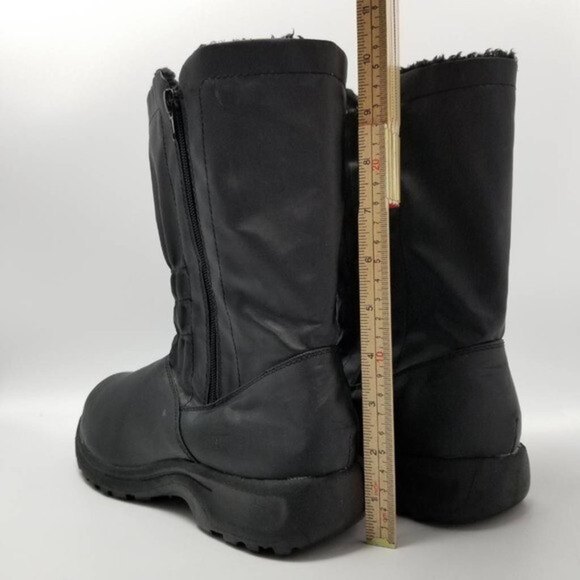 Angel Steps Womens Double Zip Boots Black Round Toe Side Faux Fur Lined Size 10M - Picture 3 of 12